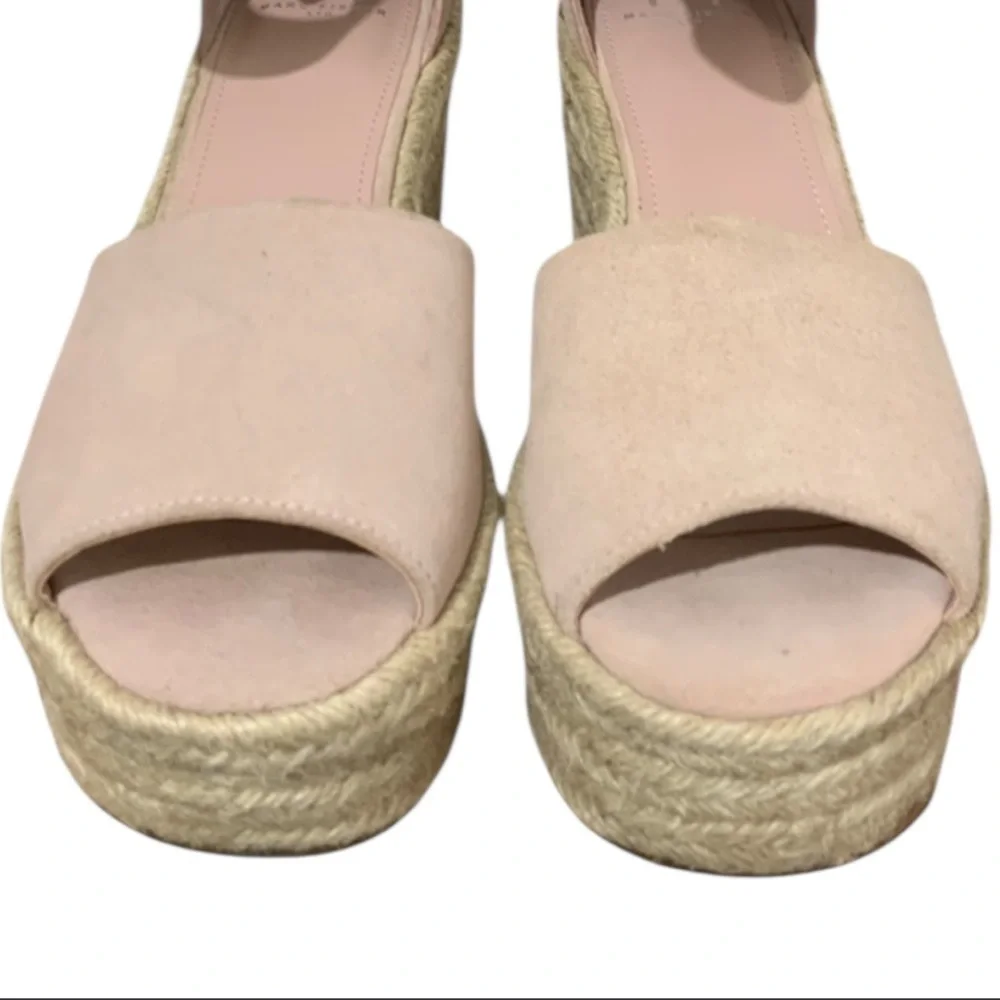 Marc Fisher Alida Suede Leather Espadrille Sandal Ankle Strap Sz 11 l Pink